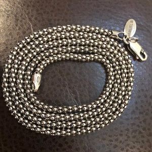 SAMUEL B Oxidized Silver Necklace Popcorn Chain 24 inches 3mm